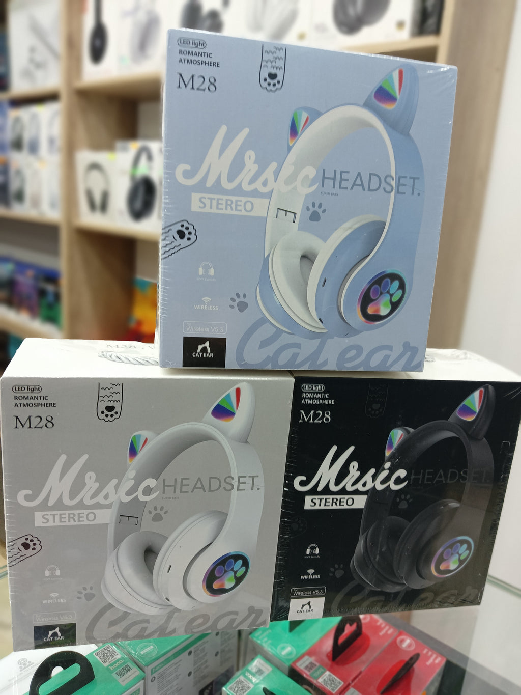 M28 Music Cat Ear LED Wireless Headset.